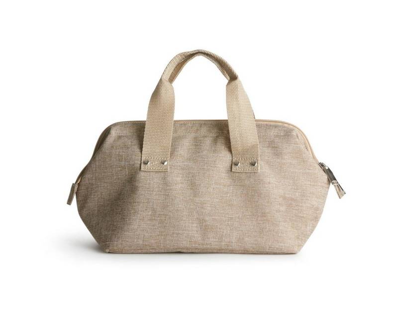 sagaform Tragetasche Kühltasche Handtasche, Leinenlook, 1 isoliertes Hauptfach, 1 kleines offenes Mesh-Innenfach von sagaform