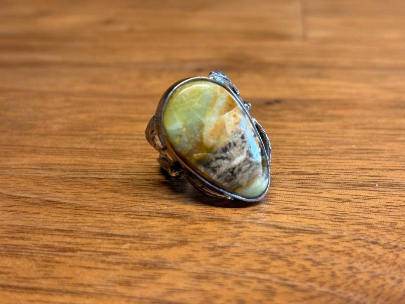 Achat Silberring - Achat Aus Java Indonesien Gefasst in 925 Sterlingsilber Handgemacht Unikat Durchscheinend 6 G Us Size von saharagems