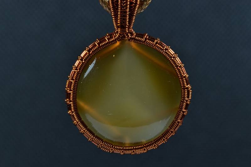 Handgefertigte Indonesien Moosachat Cabochon Halskette Kupferdraht Gewickelt Handgefertigte Indonesien Moosachat Cabochon Halskette Kupferdraht Gewickelt von saharagems