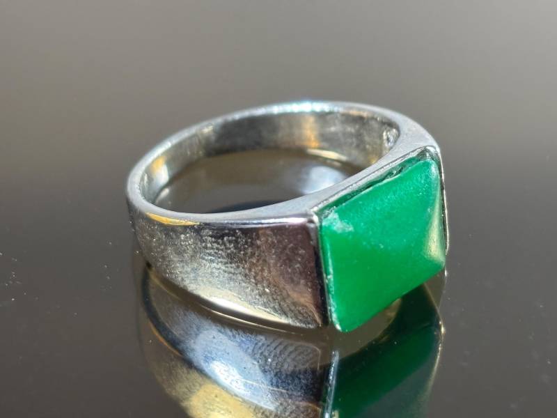 Natürlicher Jade Cabochon Silber Ring - Silberfarben 6, 11 G Us Größe 9, 25 Natürlicher Jade Cabochon Silber Ring - Silberfarben 6, 11 G Us Größe 9, 25 von saharagems