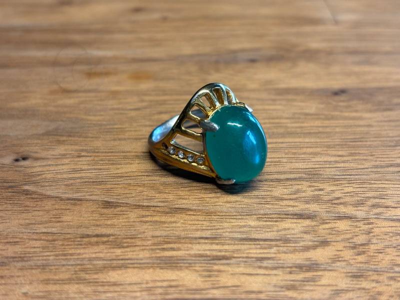 Obsidian Silberring - Grüner Obsidian Aus Java Indonesien in 925 Sterling Silber Gefasst Handgefertigt Unikat 10 G von saharagems