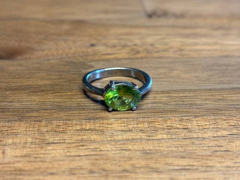 Obsidian Silberring - Grüner Obsidian Aus Java Indonesien in 925 Sterling Silber Gefasst Handgefertigt Unikat 4 G Us Größe 6, 5 von saharagems