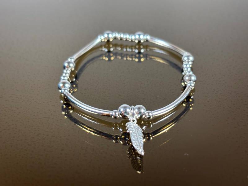 Silberarmband - Armband Mit Feder Feine Filigrane Arbeit Handgefertigt in Pakistan Eleganter Schmuck 5 G von saharagems