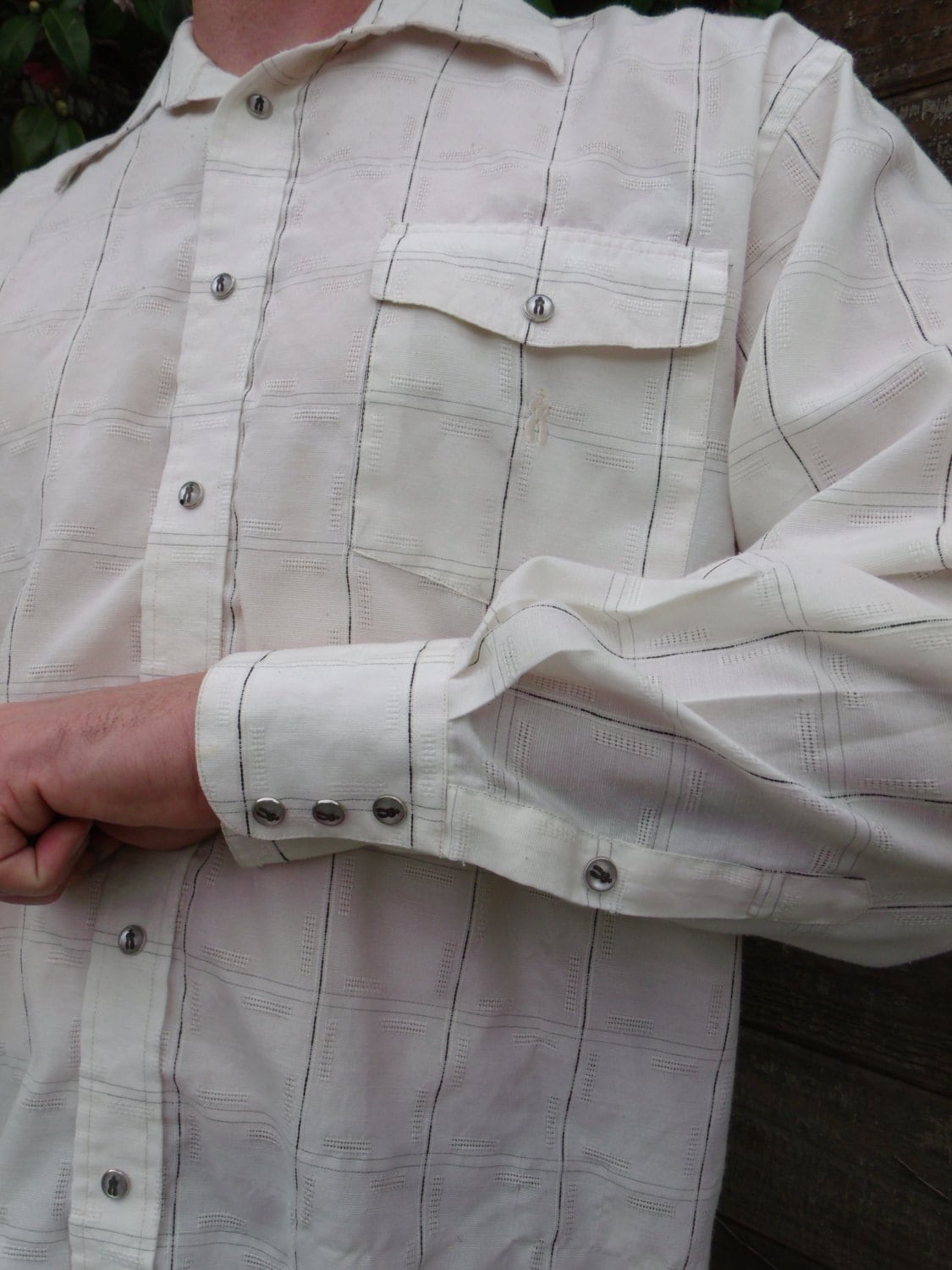 Vintage Creme Snap Down Western Style Herrenhemd Cowboy Perle Snaps. Größe Xl Vintage Creme Snap Down Western Style Herrenhemd Cowboy Perle Snaps. Größe Xl von sailorpinkvintage