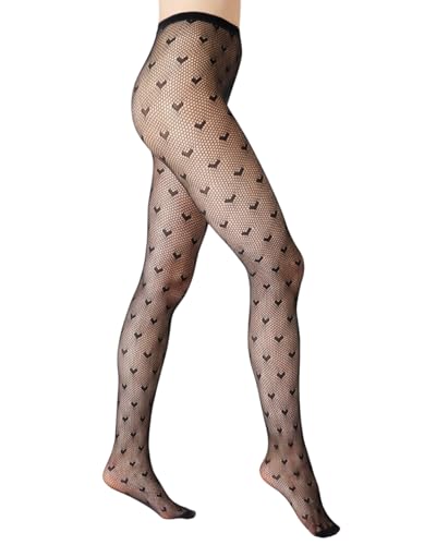 saint sass® | Herz Netz Strumpfhose | Halbtransparent | Schwarz | M/L von saint sass