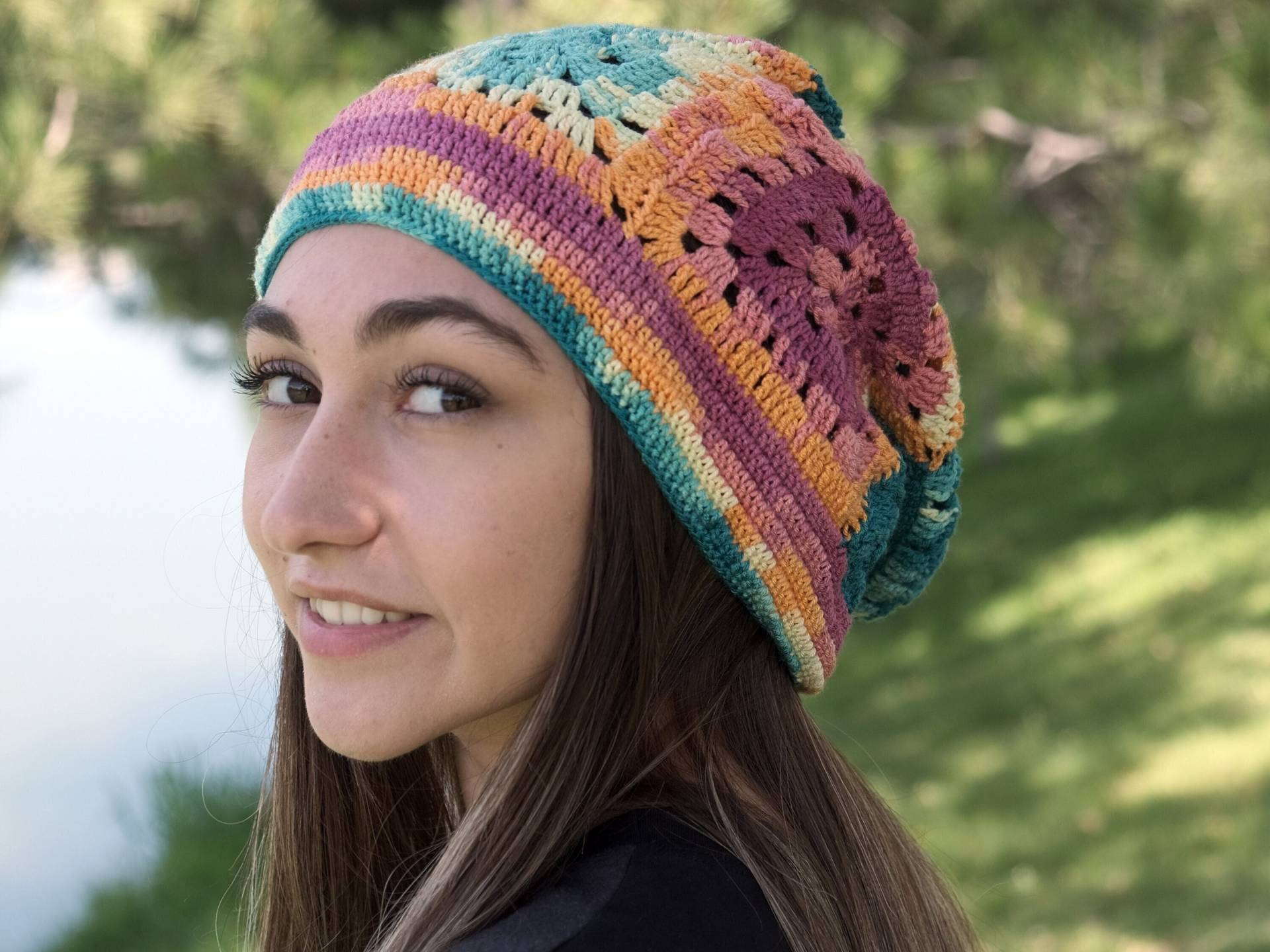 Gestrickte Gehäkelte Sommer Slouchy Beanie, Herren Und Damen Boho Hippie Kleidung, Leicht Hut, Baggy Leinen Beanie von sakangur