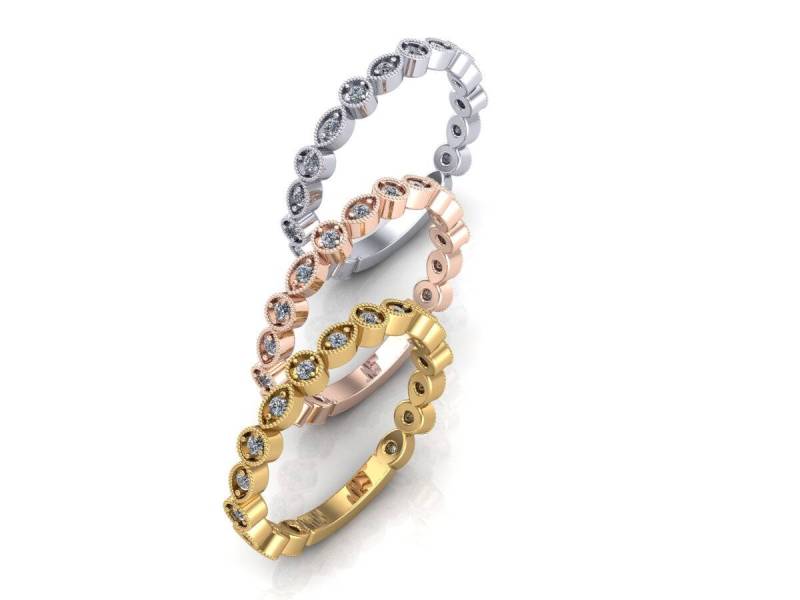 0.15 Ct 14K Gold Diamant 1, 8 Mm Dicker Ehering in Rose, Gelbgold Und Weißgold Erhältlich von salehijewelry