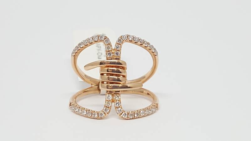 0.36 Ct 14K Rosegold Diamant Stacheldraht Liebe Mode Pave Ring von salehijewelry