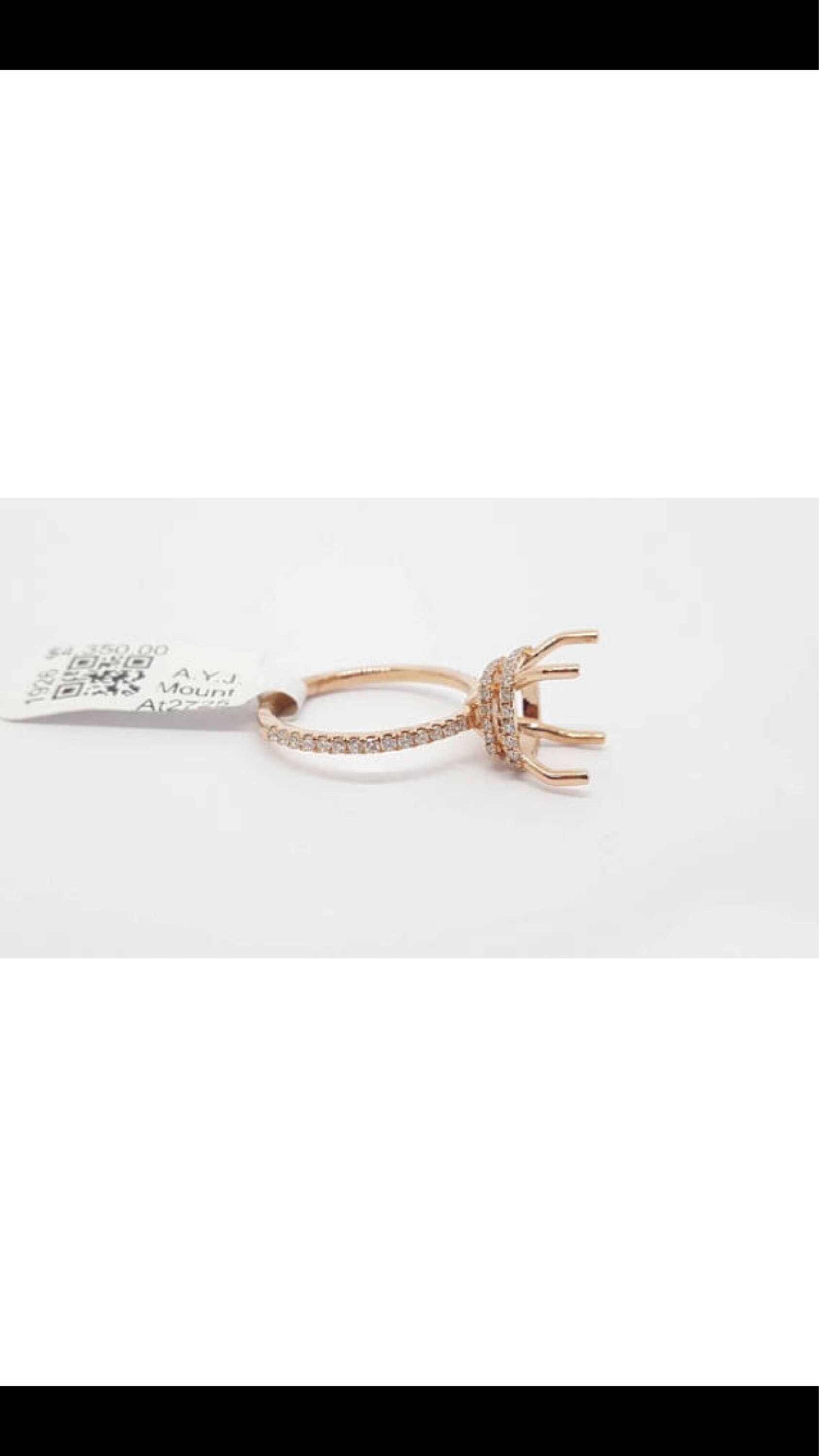 0.48 Tcw 14K Rose Doppelstab Semi Mount Verlobungsring Für Oval 10.12x7.54Solitaire Resereved For William von salehijewelry