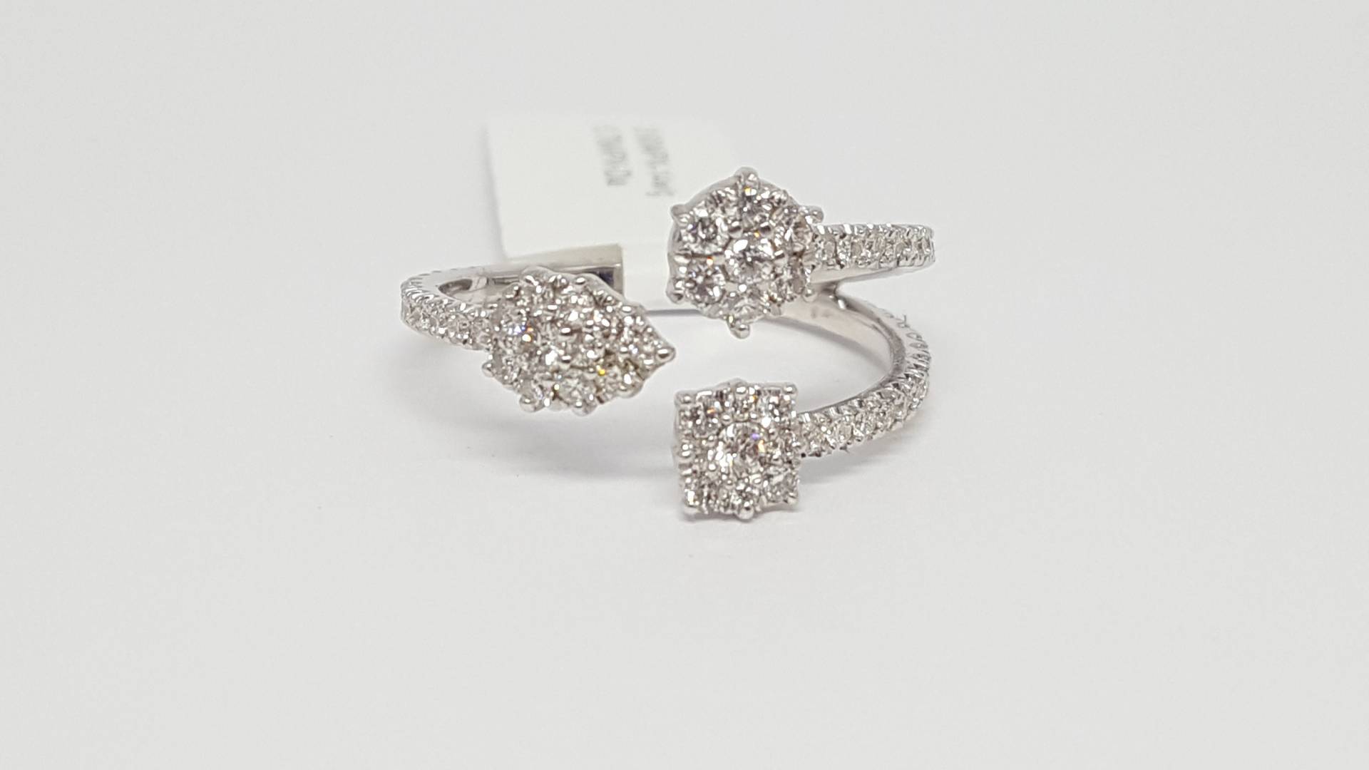 0.79 Tcw 14K Gold Diamant Bypass Gebogen Splittröpfchen Liebe Mode Pave Ring Dai von salehijewelry