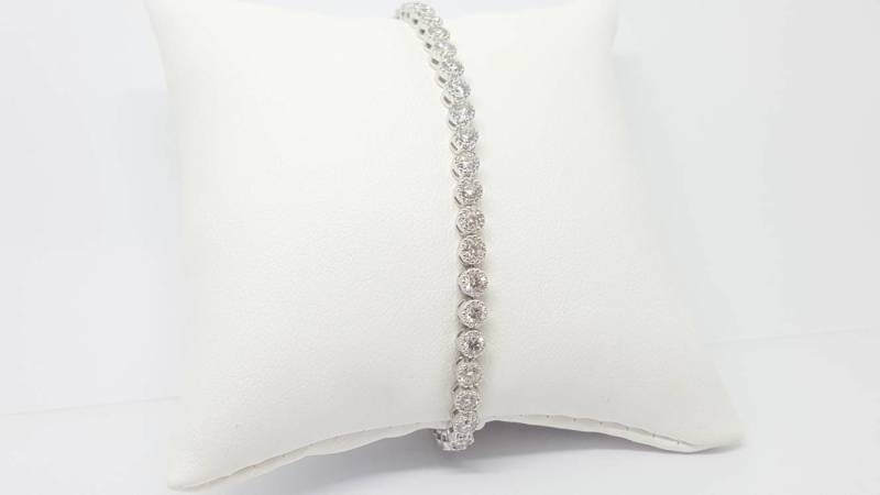 4.14 Tcw 14K Weißgold Diamant Tennis Armband 7 Zoll Fassung von salehijewelry