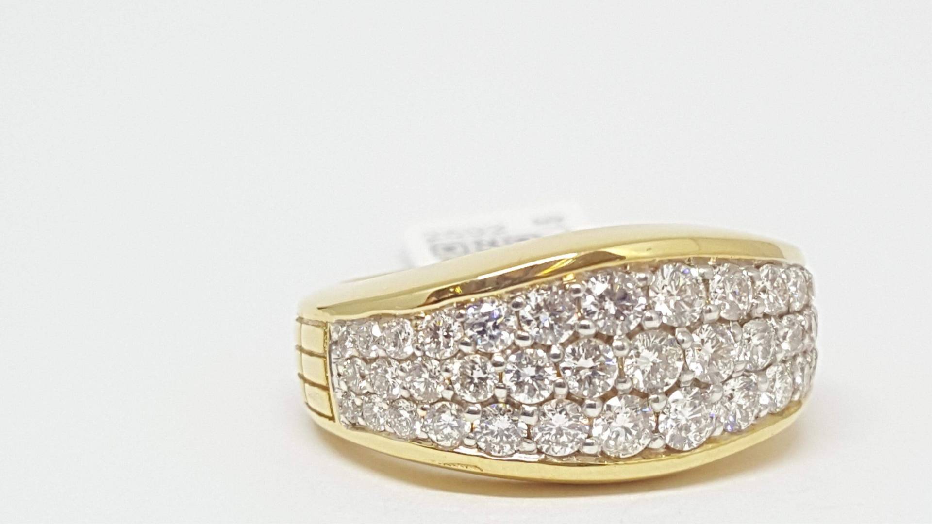 Einzigartiger Und Super Hübscher 1.85 Tcw 14K Gelber Diamant Herren Bandring 11, 65mm Breit von salehijewelry