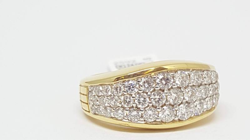Einzigartiger Und Super Hübscher 1.85 Tcw 14K Gelber Diamant Herren Bandring 11, 65mm Breit von salehijewelry