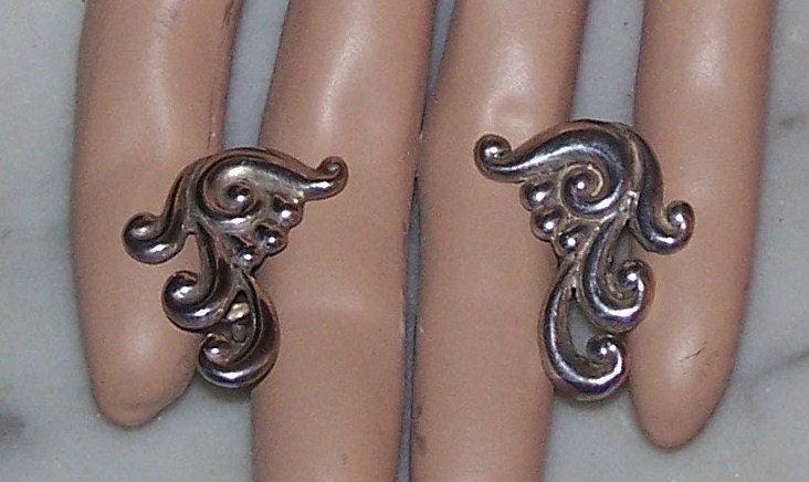 1920'-1930's Taxco Los Castillo Jugendstil Silber Ohrringe von sallys4025