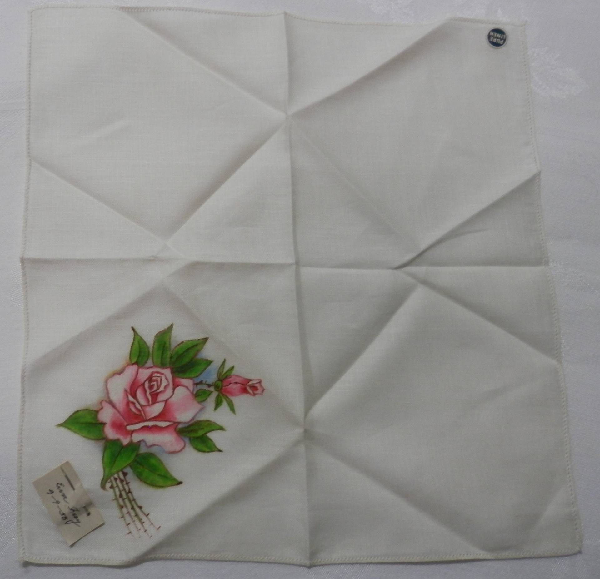 Vintage Handgemachte Taschentuch Nie Verwendet 1950 Floral Design Vintage Handgemachte Taschentuch Nie Verwendet 1950 Floral Design von sallys4025