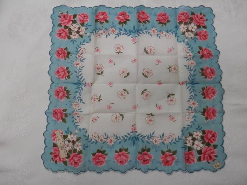Vintage Taschentuch Nie Benutzt 1950's Floral Tulip Design Vintage Taschentuch Nie Benutzt 1950's Floral Tulip Design von sallys4025