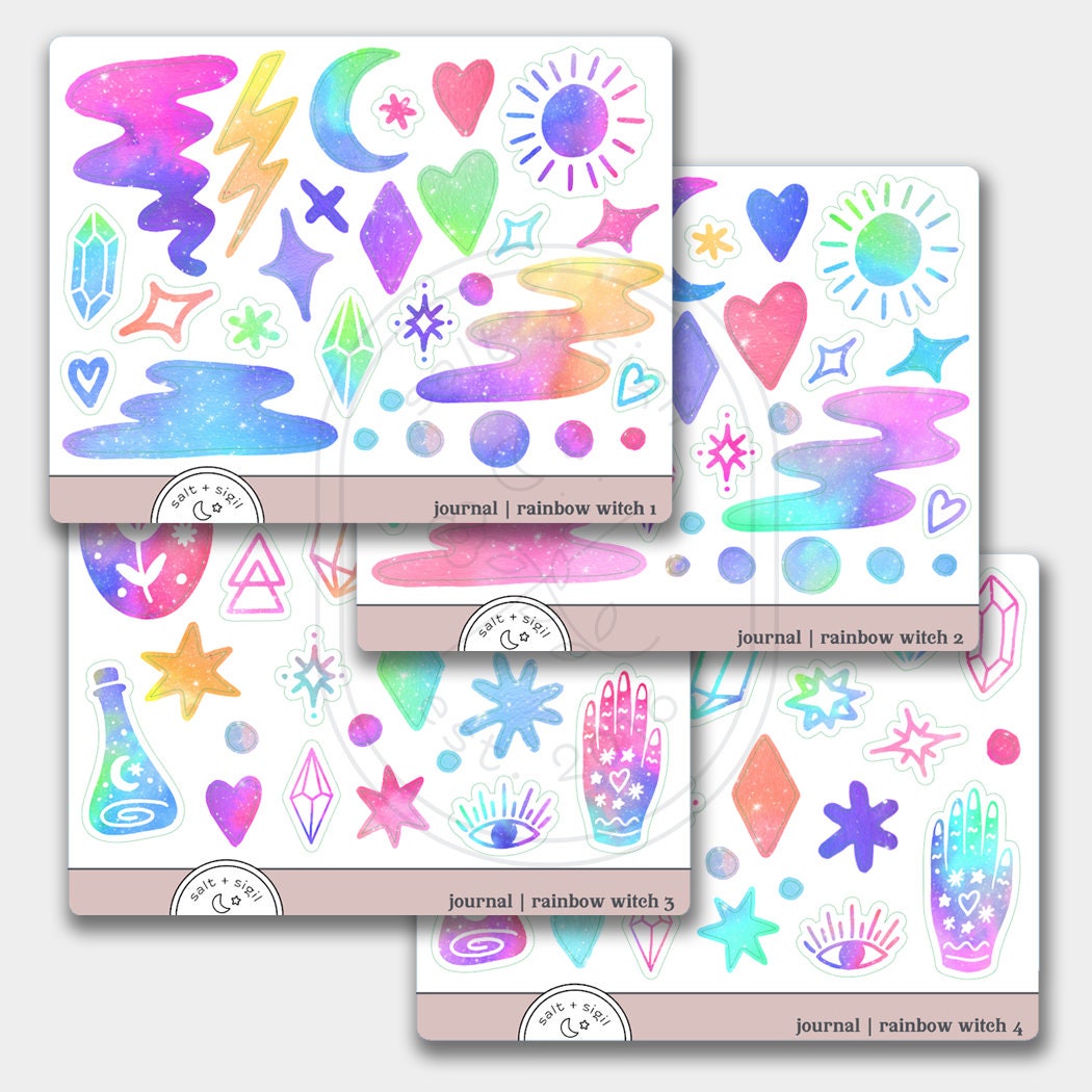 Regenbogen Hexe , Journal Sticker von saltandsigil