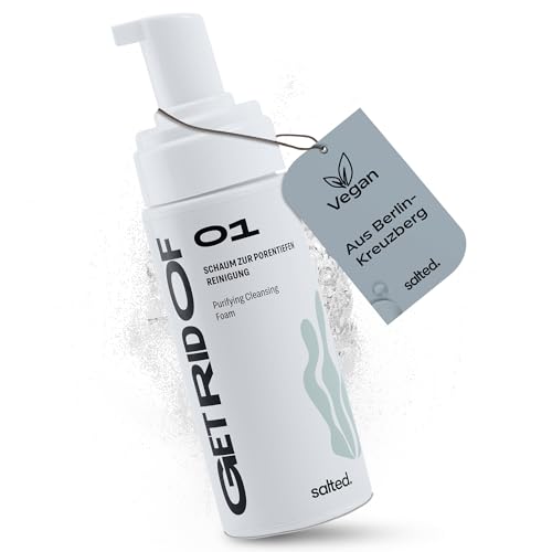 salted. Porentiefer Reinigungsschaum | 150 ml | Gesichtsreinigung für ein frisches und geklärtes Hautbild | Für ölige und Mischhaut | Gesichtspflege Damen & Herren | Vegan | Mit Duft | Joyful von salted.