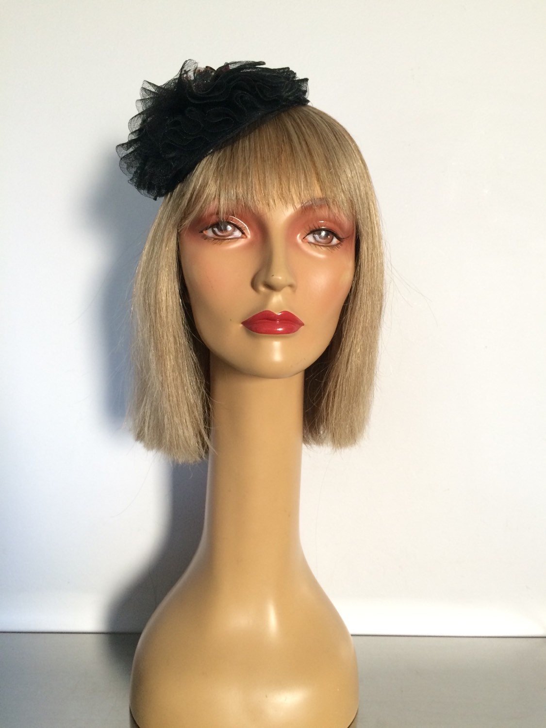 1940Er-40Er Jahre Minihut Aus Rosshaar/Burlesque Accessoire Kostüm Theater-Requisite von saltydogvintage