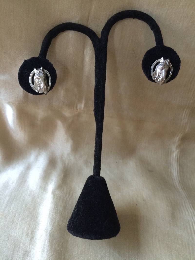 Eqesrain Ohrringe/Pferdekopf Sterling Silber Ohrstecker Pferde Schmuck von saltydogvintage