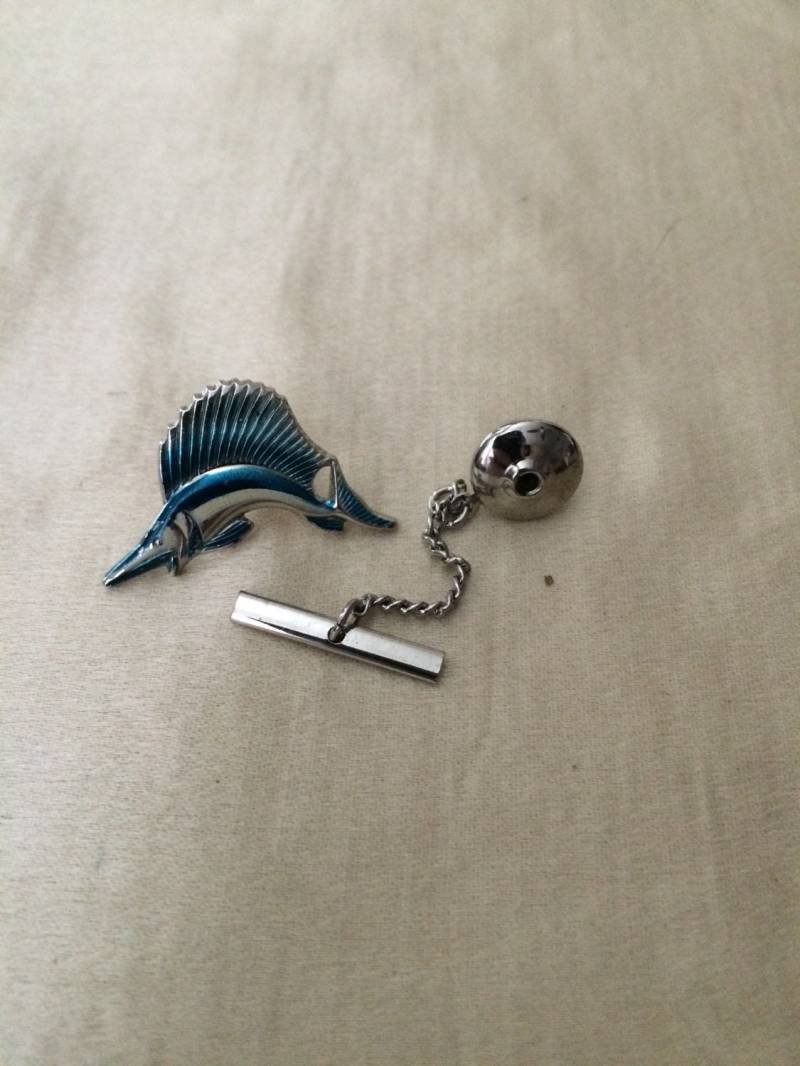 Marlin Fisch Krawatte Tack/Krawatten-Accessoire Angelsport-Accessoire Bräutigam-Accessoire von saltydogvintage