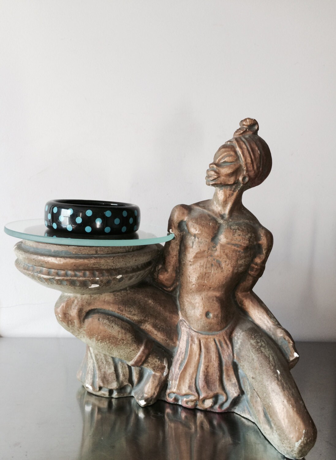 Vintage Armreif in Schwarz Und Türkis/1960Er Jahre von saltydogvintage