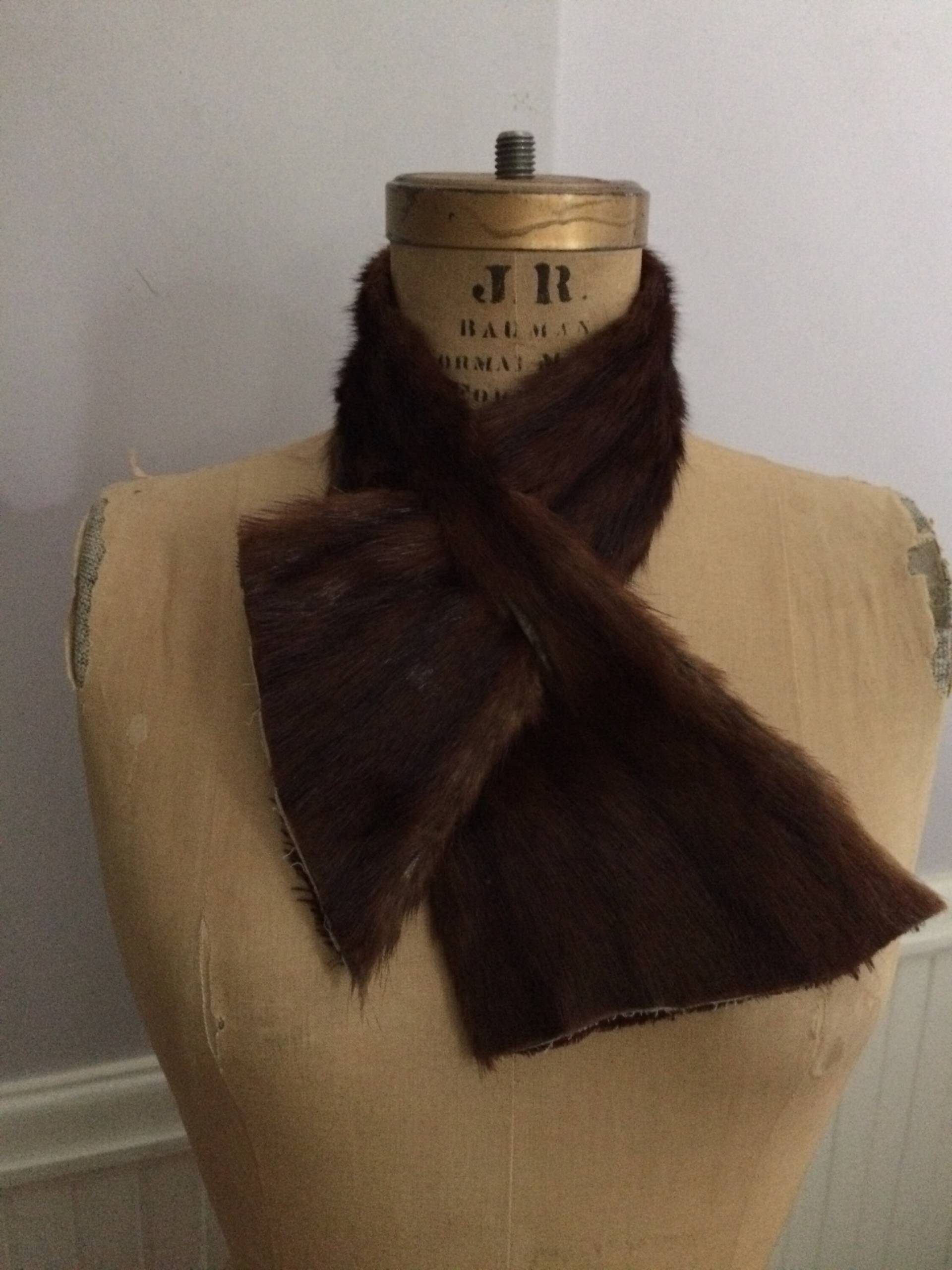 Vintage Pelz Ascot/Halstuch Accessoire 1940Er Jahre Unisex Schal von saltydogvintage