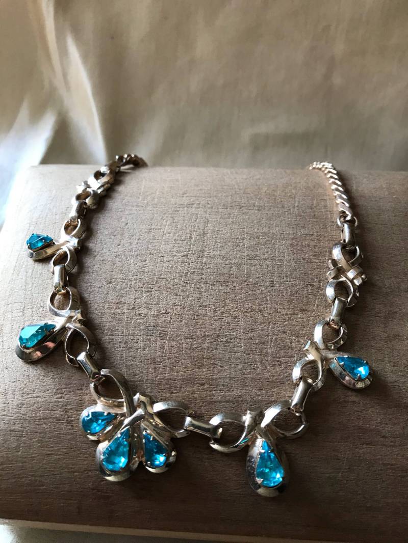 Vintage Schmuck/Barclay Halsketten Für Frauen Kristallsteine Und Gold Filled Halskette Hochzeits-Accessoire Signiertes von saltydogvintage