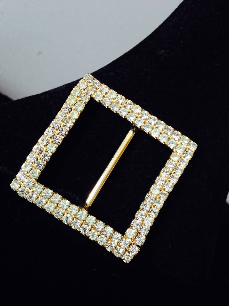 Vintage Strass Schmuck Finden/Quadrat Gürtelschnalle Mode-Accessoire Jeweled Rhinstone Zubehör Kopfschmuck Schnalle Vintage Strass Schmuck Finden/Quadrat Gürtelschnalle Mode-Accessoire Jeweled Rhinstone Zubehör Kopfschmuck Schnalle von saltydogvintage