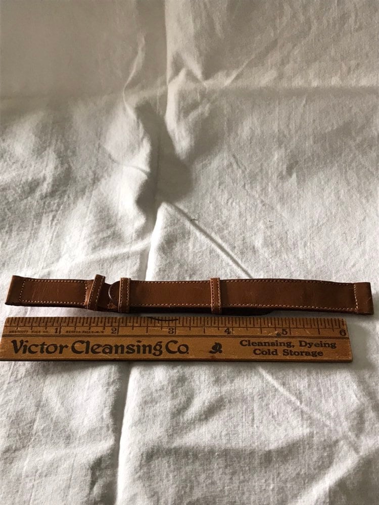 Vintage Uhrenarmband/Ziplock 5/8" Aus Echtem Kalbsleder Ende 40Er Jahre Anfang 50Er von saltydogvintage
