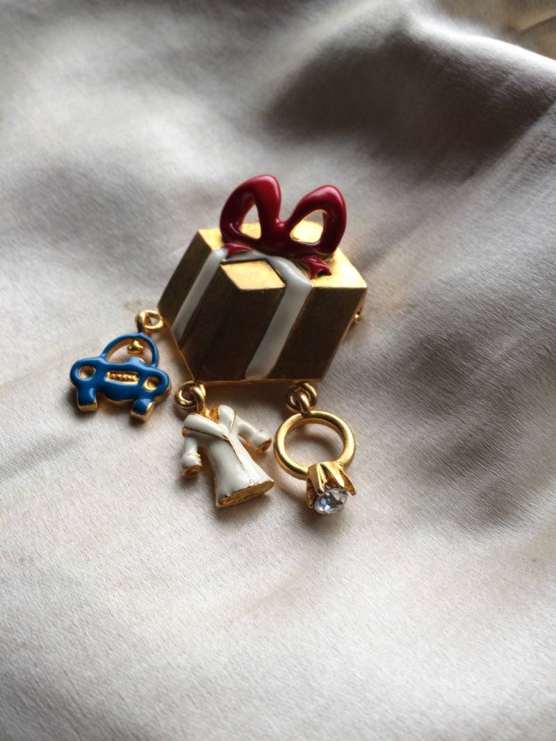 Weihnachten/Vintage Urlaub Pin 1980Er Jahre Weihnachtsgeschenk Mit Anhänger von saltydogvintage