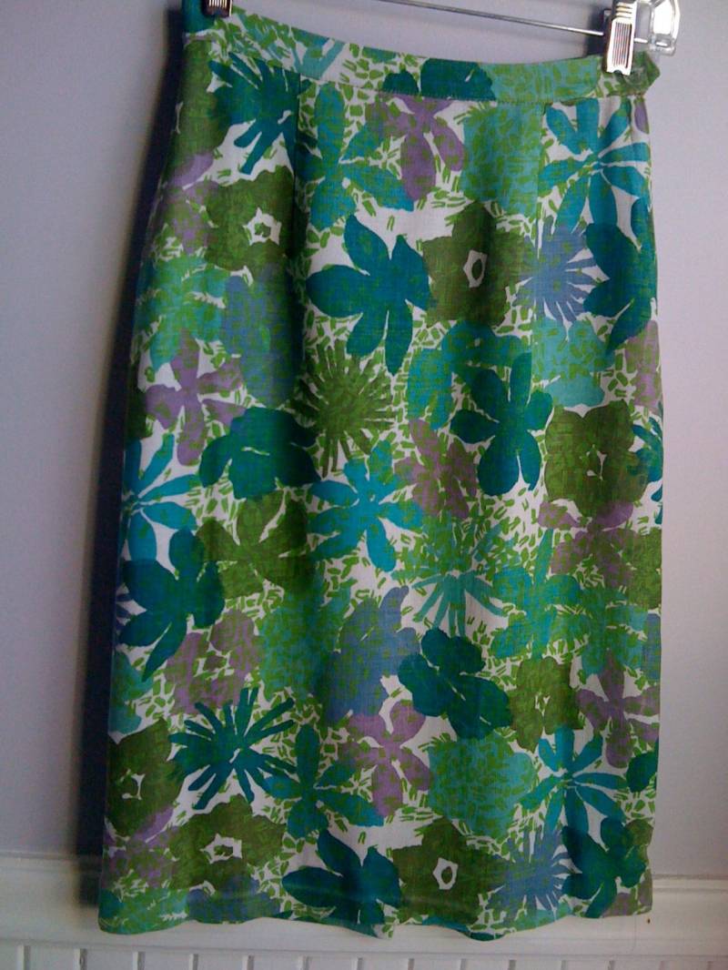 Women's Vintage Kleidung/1960Er Jahre Gerader Leinen Bleistiftrock von saltydogvintage