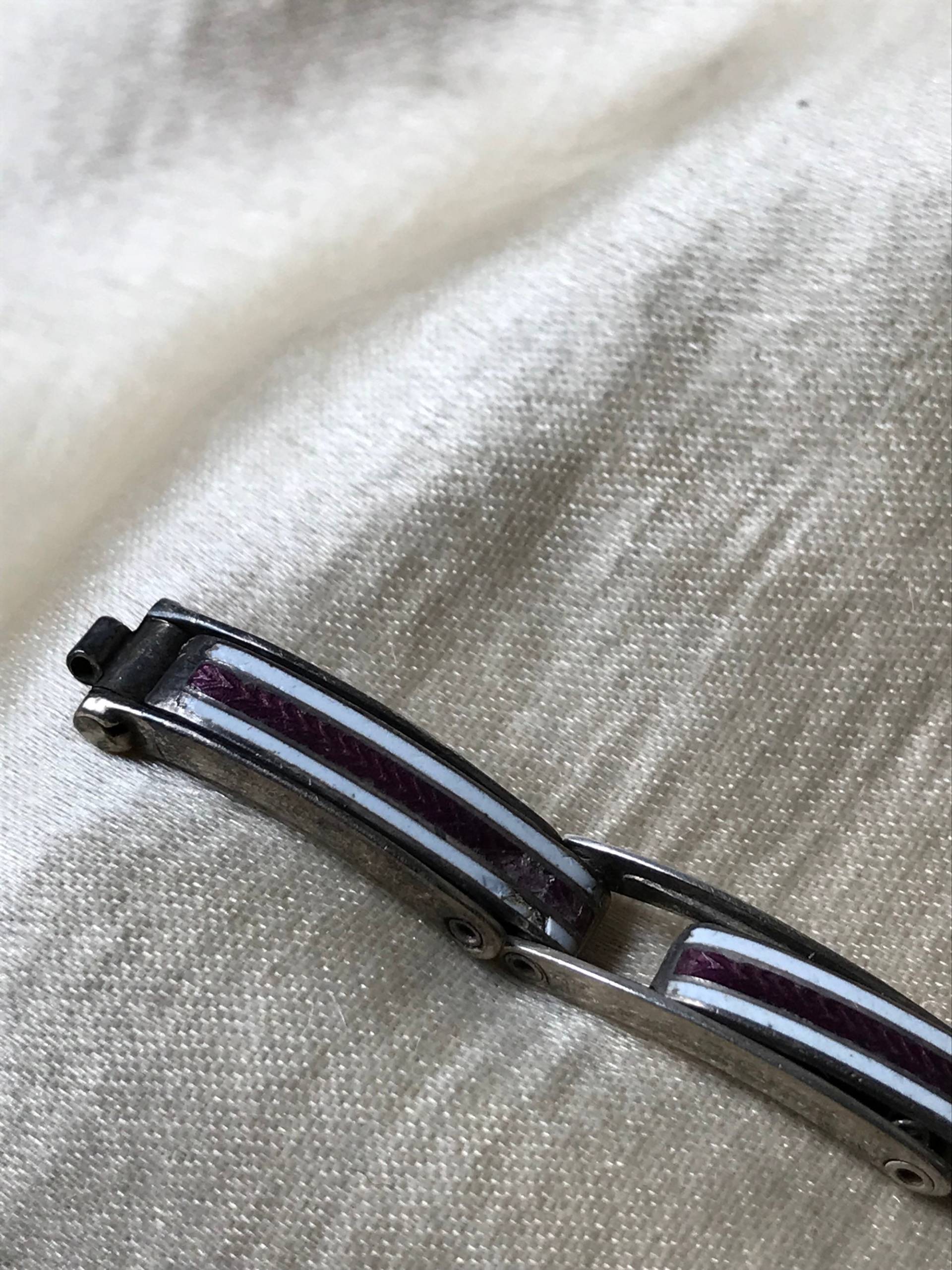 sterling Silber & Emaille Gestempelt Hallmark Erweiterungsarmband von saltydogvintage