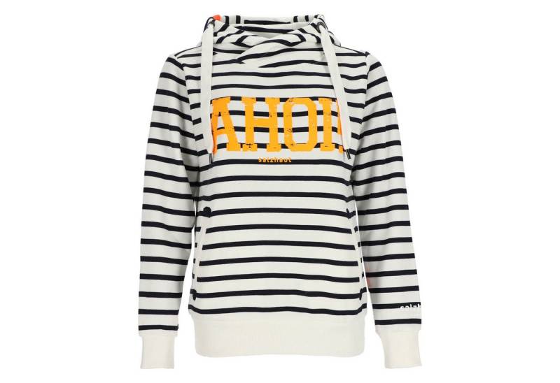salzhaut Kapuzenpullover Damen Hoodie Sünn geringelt Ahoi-Print - Streifen-Pulli mit Kapuze von salzhaut