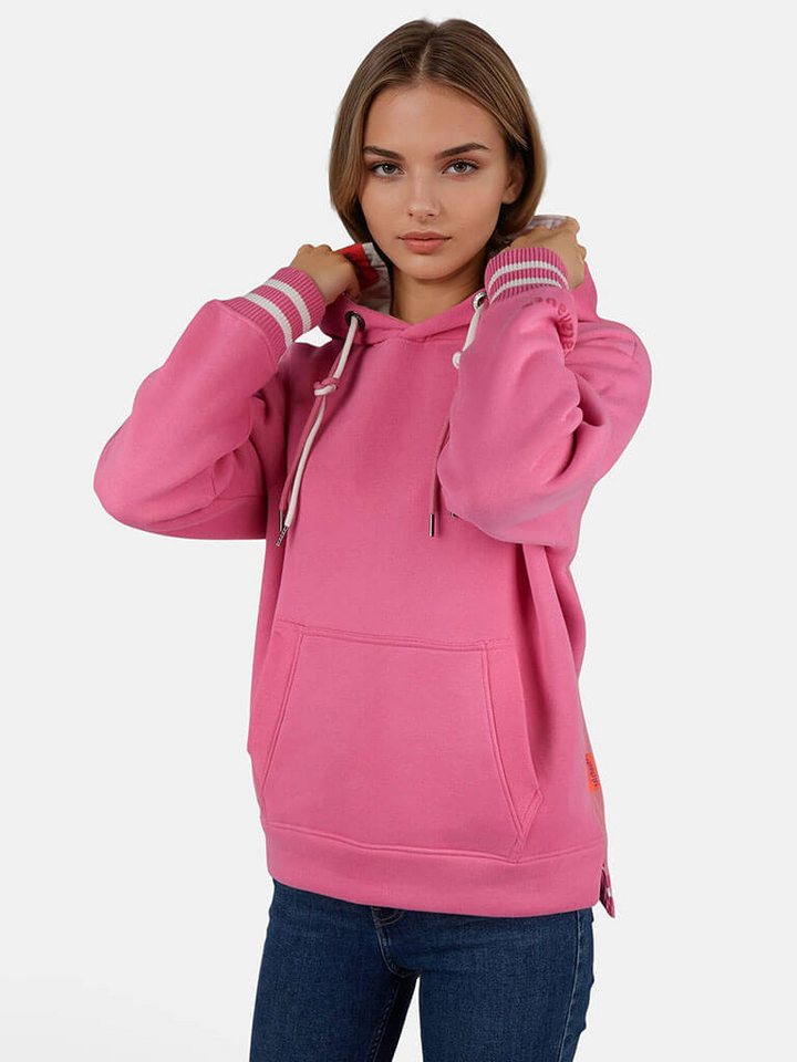 salzhaut Kapuzenpullover Damen Hoodie Verdattert Unifarben - Modischer Pullover mit Tasche von salzhaut