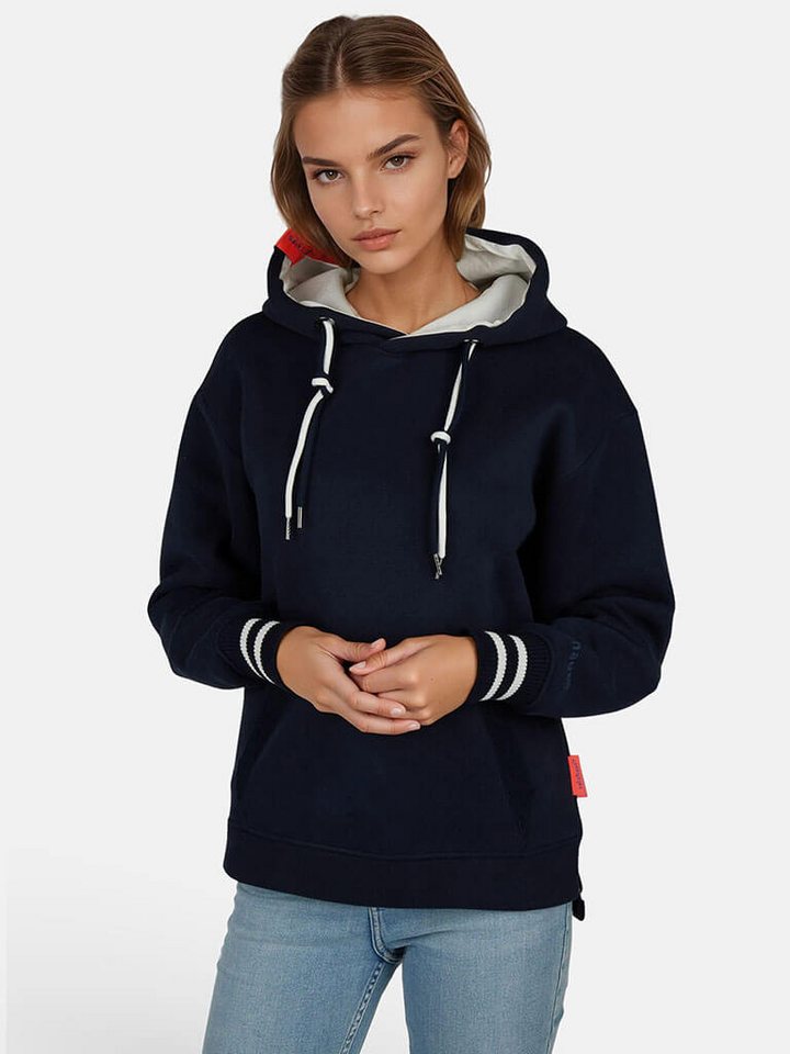 salzhaut Kapuzenpullover Damen Hoodie Verdattert Unifarben - Modischer Pullover mit Tasche von salzhaut