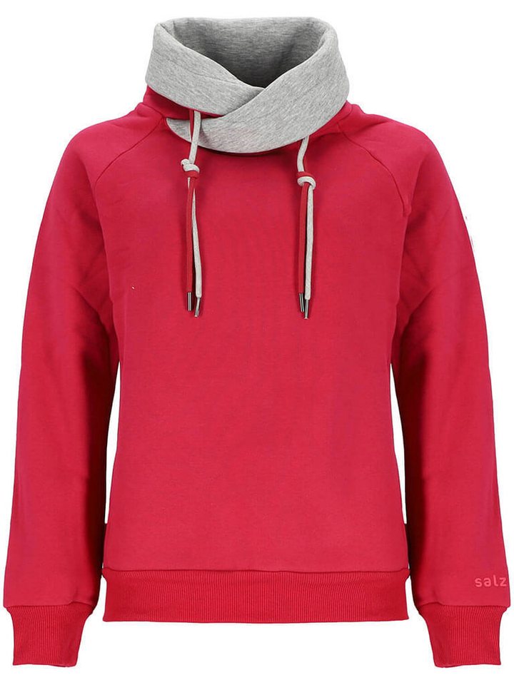 salzhaut Kapuzenpullover Damen Hoodie Weps mit Turleneck-Kapuze - Unifarbener Kapuzenpulli von salzhaut