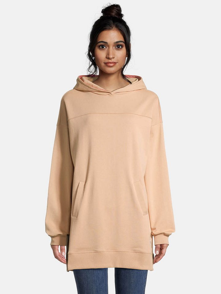 salzhaut Kapuzenpullover Damen Longhoodie Möhl mit Seitenschlitzen - Langer Kapuzenpulli von salzhaut