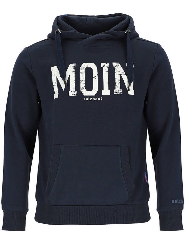salzhaut Kapuzenpullover Herren Hoodie Heff mit Moin-Print - Pullover mit Kapuze und Taschen von salzhaut