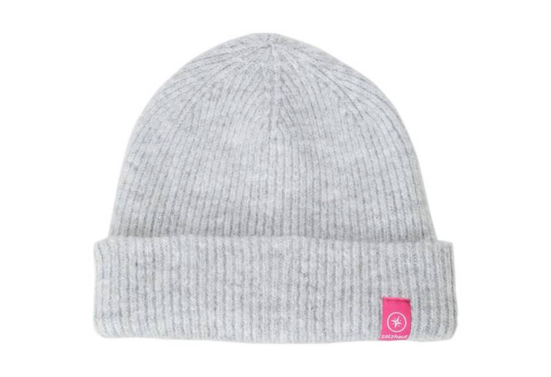 salzhaut Strickmütze Damen Beanie Strickbeanie Ibetsje in grau meliert von salzhaut