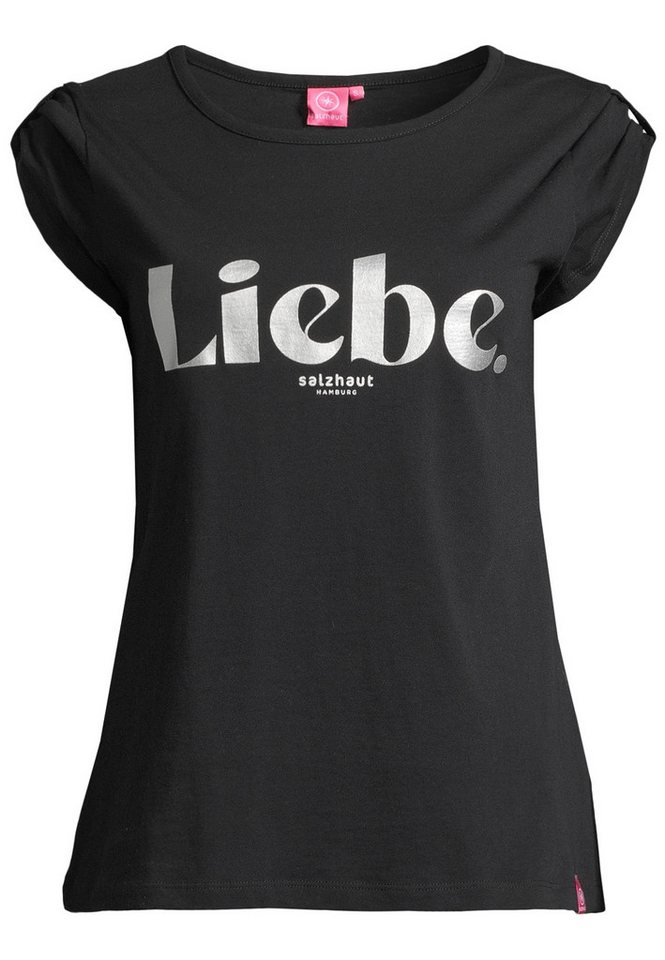 salzhaut T-Shirt BIIKE - LIEBE Damen Tailliert Endlich wieder Sommer! bequemes T-Shirt, Shirt, Top, Oberteil von salzhaut