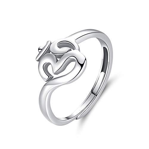 Ring aus 925er-Sterlingsilber, Om-Symbol, Sanskrit, verstellbare Ringe, Yoga-Geschenk, religiöser Schmuck von sam panda