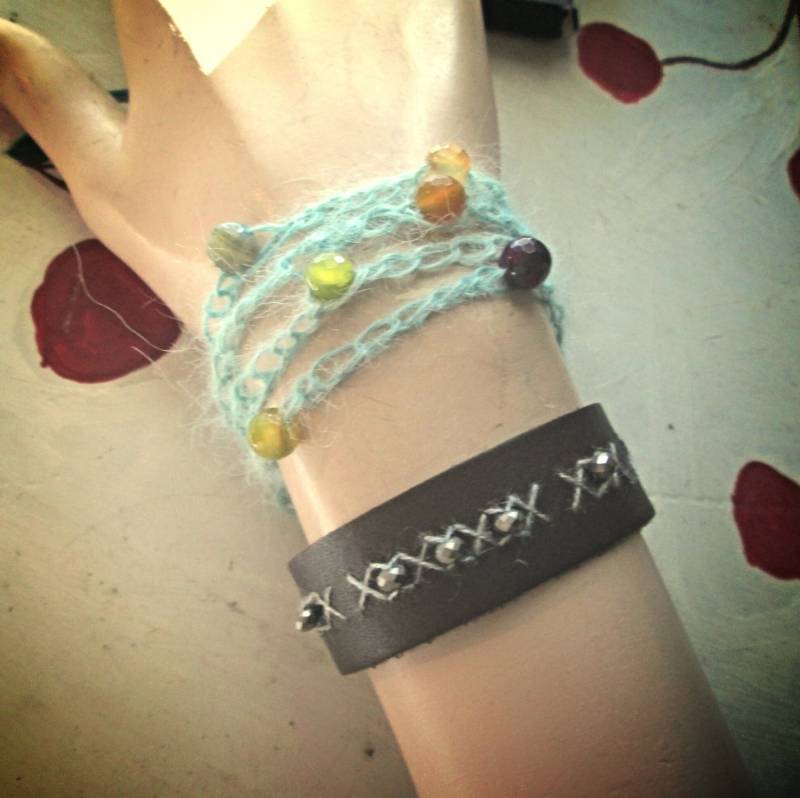 Edelstein Häkeln Armband von samsstuff
