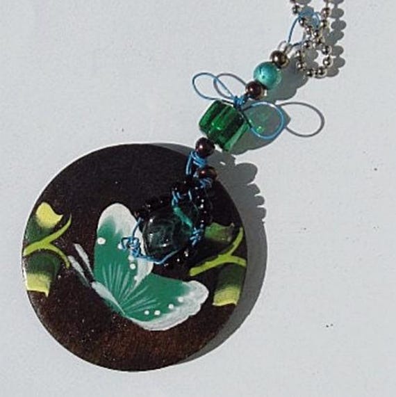 Keychain Anhänger Schmetterling Perlen Wire Wrapped von samsstuff