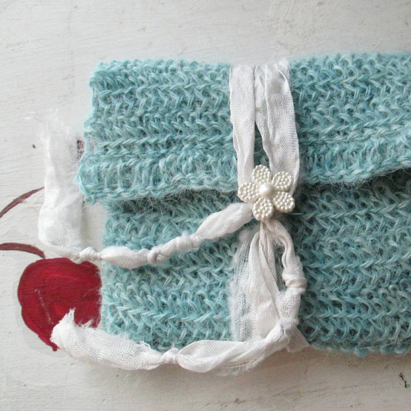 Umschlag Brieftasche Geldbeutel Blau Gehäkelte von samsstuff