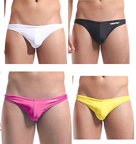 sandbank Herren-Slips, Badehose, sexy, niedriger Schnitt, Netzstoff, Tanga, Bademode, Unterwäsche, 4er-Pack Mix Farbe #1, XL von sandbank