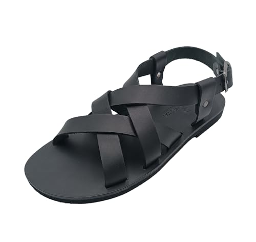 sandinista - Leder Sandalen Herren Outdoor, Pantoletten Herren, Sandals Men, Mens Sandals, Handgefertigtes, Natürlichem Leder, Ledersandalen - Outdoor Sandalen Männer Schwarz 42 von sandinista