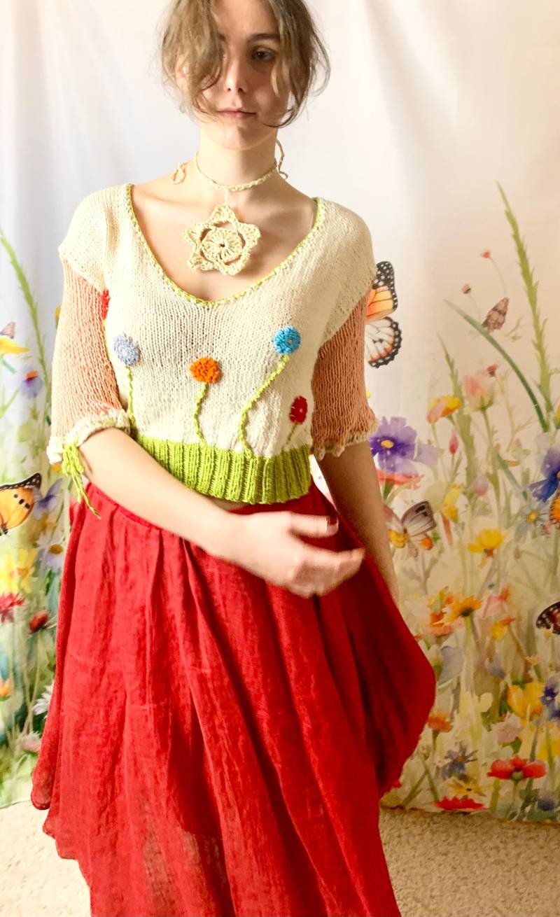 Bunter Pulli "Mohnblume 4" von sandralietzmann