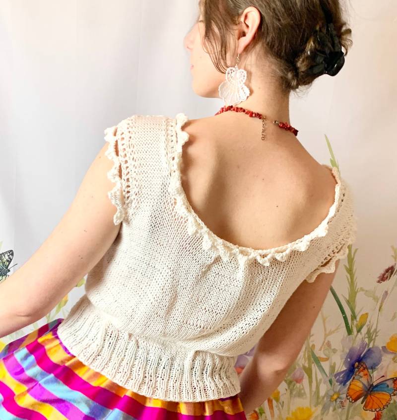 Weißer Pulli "Margerite 2" von sandralietzmann