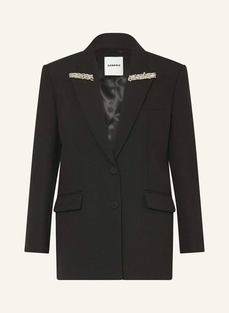 Sandro Blazer Mit Schmucksteinen schwarz von sandro